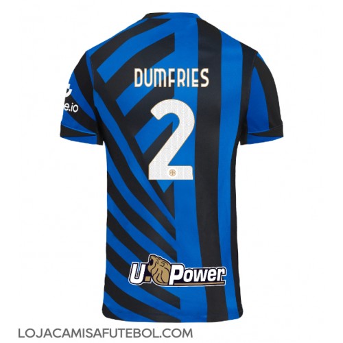 Camisa de Futebol Inter Milan Denzel Dumfries #2 Equipamento Principal 2024-25 Manga Curta